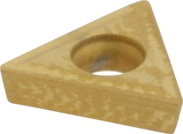 Interstate - TPGT21.51 Grade TCN55 Carbide Turning Insert - TiN Finish, 60° Triangle, 1/4" Inscr Circle, 3/32" Thick, 1/64" Corner Radius - Exact Tool & Supply