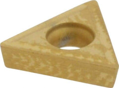 Interstate - TPGT21.51 Grade TCN55 Carbide Turning Insert - TiN Finish, 60° Triangle, 1/4" Inscr Circle, 3/32" Thick, 1/64" Corner Radius - Exact Tool & Supply