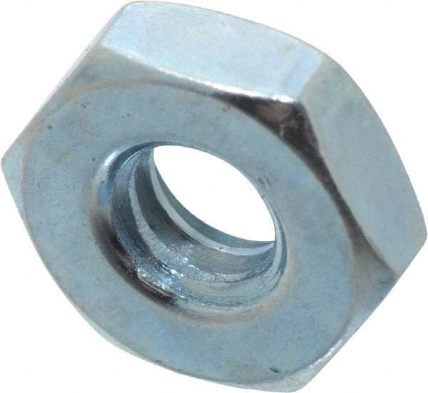 Value Collection - #10-24 UNC Steel Right Hand Hex Nut - 3/8" Across Flats, 1/8" High, Zinc-Plated Finish - Exact Tool & Supply