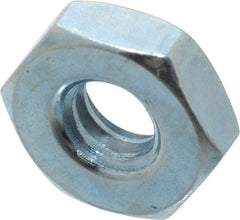 Value Collection - #10-24 UNC Steel Right Hand Hex Nut - 3/8" Across Flats, 1/8" High, Zinc-Plated Finish - Exact Tool & Supply