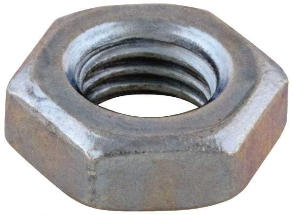 Value Collection - #12-24 UNC Steel Right Hand Machine Screw Hex Nut - 7/16" Across Flats, 5/32" High, Zinc-Plated Finish - Exact Tool & Supply
