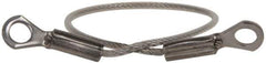 Made in USA - 6" Long, Stainless Steel Cable Eye & Eye End, Quick Release Pin Lanyard - 3/64" Cable Diam, 3/16" Hole Diam, Nylon Cable - Exact Tool & Supply