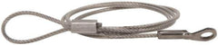Made in USA - 18" Long, Stainless Steel Cable Loop & Eye End, Quick Release Pin Lanyard - 3/64" Cable Diam, 3/16" Hole Diam, Nylon Cable - Exact Tool & Supply