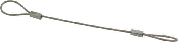 Made in USA - 6" Long, Stainless Steel Cable Loop & Loop End, Quick Release Pin Lanyard - 3/64" Cable Diam, Nylon Cable - Exact Tool & Supply