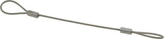 Made in USA - 6" Long, Stainless Steel Cable Loop & Loop End, Quick Release Pin Lanyard - 3/64" Cable Diam, Nylon Cable - Exact Tool & Supply