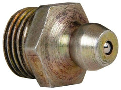Value Collection - Straight Head Angle, 1/8 NPT Steel Standard Grease Fitting - 11.11mm Hex - Exact Tool & Supply