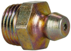 Value Collection - Straight Head Angle, 1/8 NPT Steel Thread-Forming Grease Fitting - 11.11mm Hex - Exact Tool & Supply