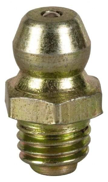 Value Collection - Straight Head Angle, 1/4-28 Steel Thread-Forming Grease Fitting - 7.94mm Hex - Exact Tool & Supply