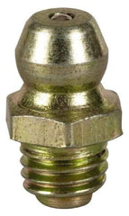 Value Collection - Straight Head Angle, 1/4-28 Steel Thread-Forming Grease Fitting - 7.94mm Hex - Exact Tool & Supply