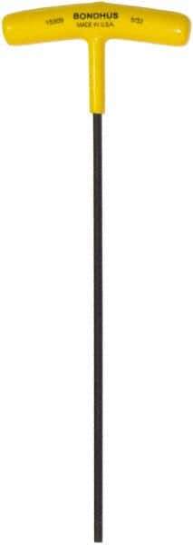 Bondhus - 5/32" Hex, T-Handle Cushion Grip, Hex Key - 9" OAL, Protanium High Torque Steel, Inch System of Measurement - Exact Tool & Supply