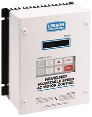 Leeson - Three Phase, 400-480 Volt, 25 hp, Frequency Drive, Inverter & Speed Control - 10.26" Wide x 8.35" Deep x 15-3/4" High, NEMA 4/12 - Exact Tool & Supply