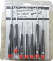 Wiha - 7 Piece, 0.71 to 3mm Precision Hex Driver Set - Comes in Display Box - Exact Tool & Supply