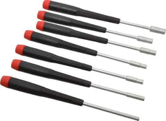 Wiha - 8 Piece 2.5 to 6mm Electronic Nutdriver Set - Standard Shaft, Ergonomic Handle - Exact Tool & Supply