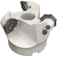 Iscar - 5" Cut Diam, 1-1/2" Arbor Hole, 0.087 (FF OFMW), 0.18 (OF...), 0.39 (RF...)" Max Depth of Cut, 42° Indexable Chamfer & Angle Face Mill - Exact Tool & Supply