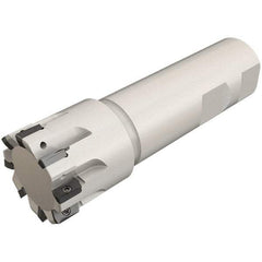 Iscar - 1" Cut Diam, 0.303" Max Depth of Cut, 3/4" Shank Diam, 4-1/2" OAL, Indexable Square Shoulder End Mill - HP ANKT 0702 .., HP ANCR 0702.., HP ANCT 0702.., HP ANKW 0702.. Inserts, Cylindrical Shank, 90° Lead Angle, Through Coolant, Series Heliplus - Exact Tool & Supply