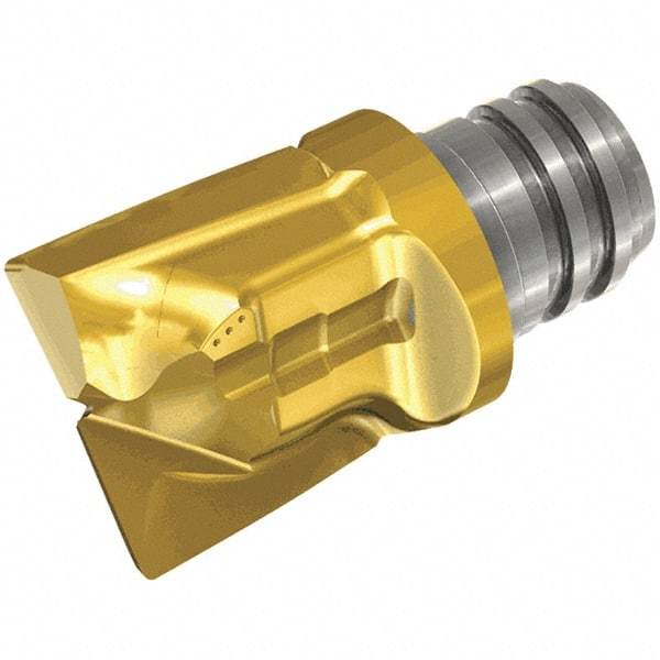 Iscar - MM HC Grade IC908 Carbide T-Slot Milling Tip Insert - TiAlN Finish, 2 Flutes, 0.394" Cutting Diam, 0.354" Depth of Cut, 0.488" Extension, 0.079" Cnr Rad, 10° Helix - Exact Tool & Supply