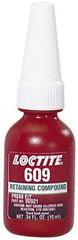 Loctite - 10 mL Bottle, Green, Medium Strength Liquid Retaining Compound - Series 609, 24 hr Full Cure Time, Heat Removal - Exact Tool & Supply