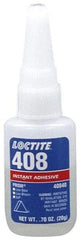 Loctite - 0.70 oz Bottle Tan Instant Adhesive - Series 408, 50 sec Fixture Time, 24 hr Full Cure Time, Bonds to Plastic & Rubber - Exact Tool & Supply