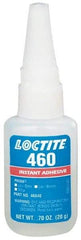 Loctite - 0.70 oz Bottle Tan Instant Adhesive - Series 460, 50 sec Fixture Time, 24 hr Full Cure Time, Bonds to Plastic & Rubber - Exact Tool & Supply