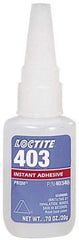 Loctite - 0.70 oz Bottle Clear Instant Adhesive - Series 403, 50 sec Fixture Time, 24 hr Full Cure Time, Bonds to Plastic & Rubber - Exact Tool & Supply