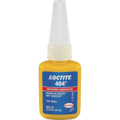 Loctite - 0.33 oz Bottle Clear Instant Adhesive - Series 404, 30 sec Fixture Time, 24 hr Full Cure Time, Bonds to Plastic & Rubber - Exact Tool & Supply