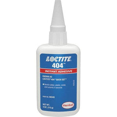 Loctite - 4 oz Bottle Clear Instant Adhesive - Series 404, 30 sec Fixture Time, 24 hr Full Cure Time, Bonds to Plastic & Rubber - Exact Tool & Supply