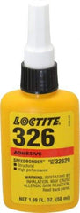 Loctite - 50 mL Bottle Structural Adhesive - 1 min Working Time, 2,200 psi Shear Strength, Series 326 - Exact Tool & Supply