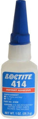 Loctite - 1 oz Bottle Clear Instant Adhesive - Series 414, 20 sec Fixture Time, 24 hr Full Cure Time, Bonds to Metal, Plastic & Rubber - Exact Tool & Supply
