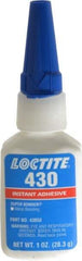 Loctite - 1 oz Bottle Clear Instant Adhesive - Series 430, 30 sec Fixture Time, 24 hr Full Cure Time, Bonds to Metal, Plastic & Rubber - Exact Tool & Supply