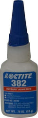 Loctite - 0.70 oz Bottle Clear Instant Adhesive - Series 382, 30 sec Fixture Time, 24 hr Full Cure Time, Bonds to Metal, Plastic & Rubber - Exact Tool & Supply