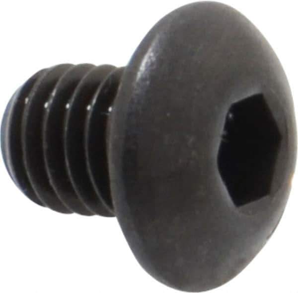 Value Collection - #10-32 UNF Hex Socket Drive, Button Screw - Alloy Steel, Black Oxide Finish, 1/4" Length Under Head - Exact Tool & Supply