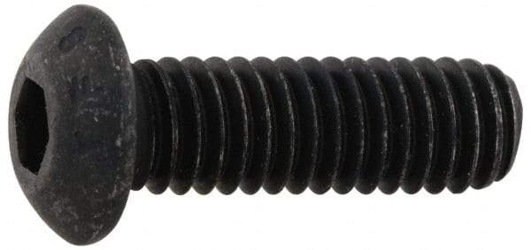 Value Collection - #10-24 UNC Hex Socket Drive, Button Screw - Alloy Steel, Black Oxide Finish, 1" Length Under Head - Exact Tool & Supply