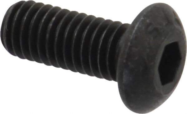 Value Collection - #10-32 UNF Hex Socket Drive, Button Screw - Alloy Steel, Black Oxide Finish, 1/2" Length Under Head - Exact Tool & Supply