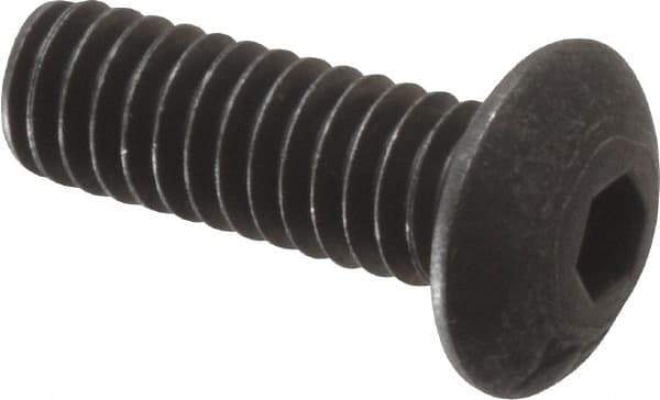 Value Collection - #8-32 UNC Hex Socket Drive, Button Screw - Alloy Steel, Black Oxide Finish, 1/2" Length Under Head - Exact Tool & Supply