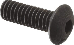 Value Collection - #8-32 UNC Hex Socket Drive, Button Screw - Alloy Steel, Black Oxide Finish, 1/2" Length Under Head - Exact Tool & Supply