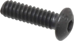 Value Collection - #6-32 UNC Hex Socket Drive, Button Screw - Alloy Steel, Black Oxide Finish, 1/2" Length Under Head - Exact Tool & Supply