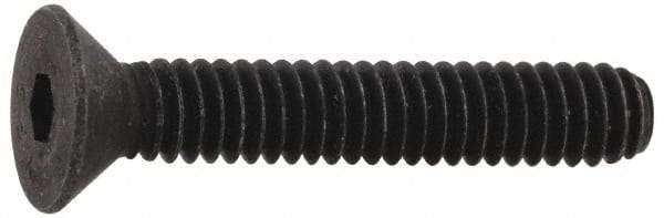 Value Collection - 3/8-16 UNC Hex Socket Drive, Flat Screw - Alloy Steel, Black Oxide Finish, Partially Threaded, 1-1/2" OAL - Exact Tool & Supply