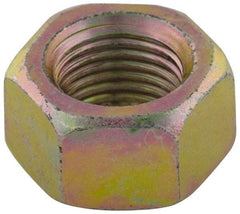 Value Collection - 7/16-14 UNC Steel Right Hand Hex Nut - 11/16" Across Flats, 3/8" High, Zinc Yellow Dichromate Finish - Exact Tool & Supply