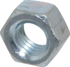 Value Collection - 7/16-14 UNC Steel Right Hand Hex Nut - 11/16" Across Flats, 3/8" High, Zinc-Plated Finish - Exact Tool & Supply