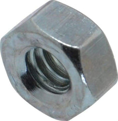 Value Collection - 1/4-20 UNC Steel Right Hand Hex Nut - 7/16" Across Flats, 7/32" High, Zinc-Plated Finish - Exact Tool & Supply
