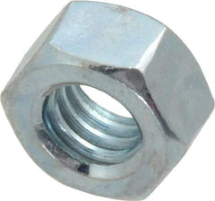 Value Collection - 5/16-18 UNC Steel Right Hand Hex Nut - 1/2" Across Flats, 17/64" High, Zinc-Plated Finish - Exact Tool & Supply