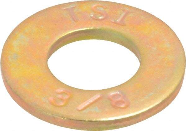 Made in USA - 3/8" Screw, Grade 8 Alloy Steel SAE Flat Washer - 13/32" ID x 13/16" OD, 1/16" Thick - Exact Tool & Supply