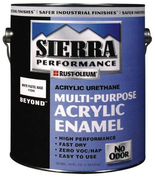 Rust-Oleum - 1 Gal White Gloss Finish Acrylic Enamel Paint - Interior/Exterior, 0 gL VOC Compliance - Exact Tool & Supply