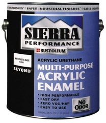 Rust-Oleum - 1 Gal White Gloss Finish Acrylic Enamel Paint - Interior/Exterior, 0 gL VOC Compliance - Exact Tool & Supply