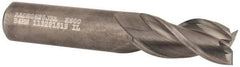 Kennametal - 5/8", 1-1/4" LOC, 5/8" Shank Diam, 3-1/2" OAL, 3 Flute, Solid Carbide Square End Mill - Single End, Uncoated, Spiral Flute, 37° Helix, Centercutting, Right Hand Cut, Right Hand Flute, Series AADE - Exact Tool & Supply