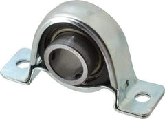 Browning - 1" ID, 4-5/8" OAL x 2-19/32" OAH Set Screw Locking Pillow Block - 1,651 Lb Static Cap, 2,801 Lb Dyn Cap, 3-3/4" Btw Mnt Hole Ctrs, 1-5/16" Base-to-Ctr Ht, Stamped Steel - Exact Tool & Supply