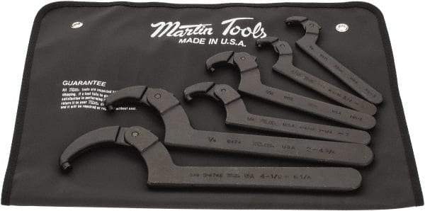Martin Tools - 3/4" to 6-1/4" Capacity, Pin Spanner Wrench Set - Adjustable - Exact Tool & Supply