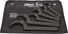 Martin Tools - 3/4" to 6-1/4" Capacity, Pin Spanner Wrench Set - Adjustable - Exact Tool & Supply