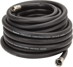 Parker - 50' Long Water Hose - 5/8" Diam, 3/4" GHT, Rubber, 125 psi, Black - Exact Tool & Supply