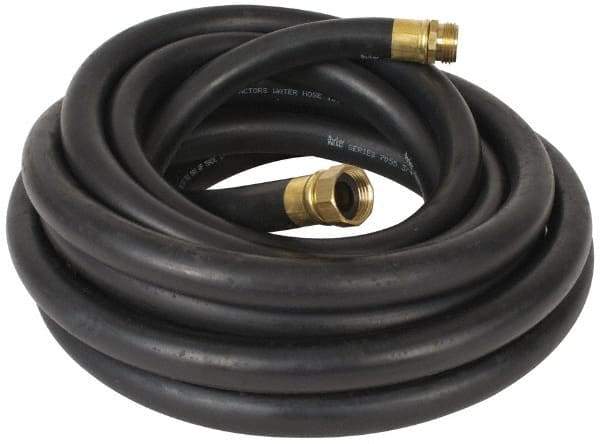 Parker - 25' Long Contractor Hose - 3/4" Diam, 3/4" GHT, Rubber, 100 psi, Black - Exact Tool & Supply